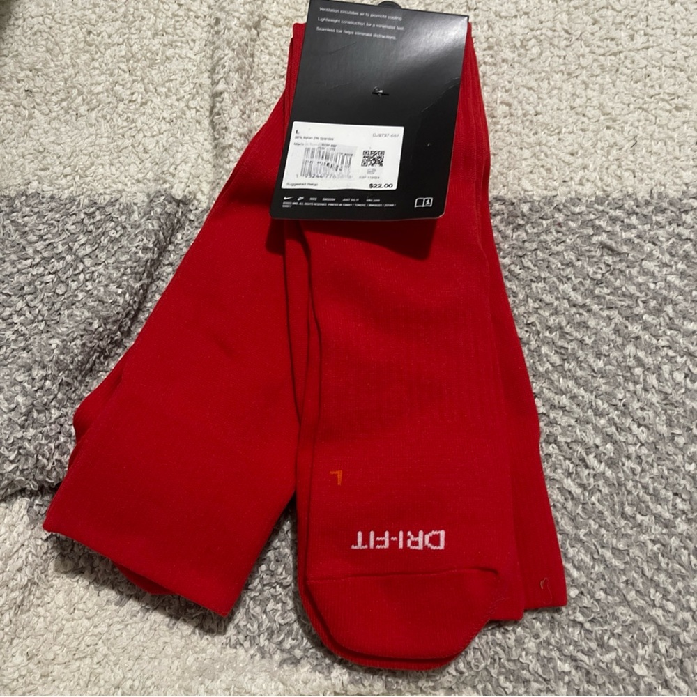 Nike Red Dri-FIT Athletic Socks - Picture 5 of 6